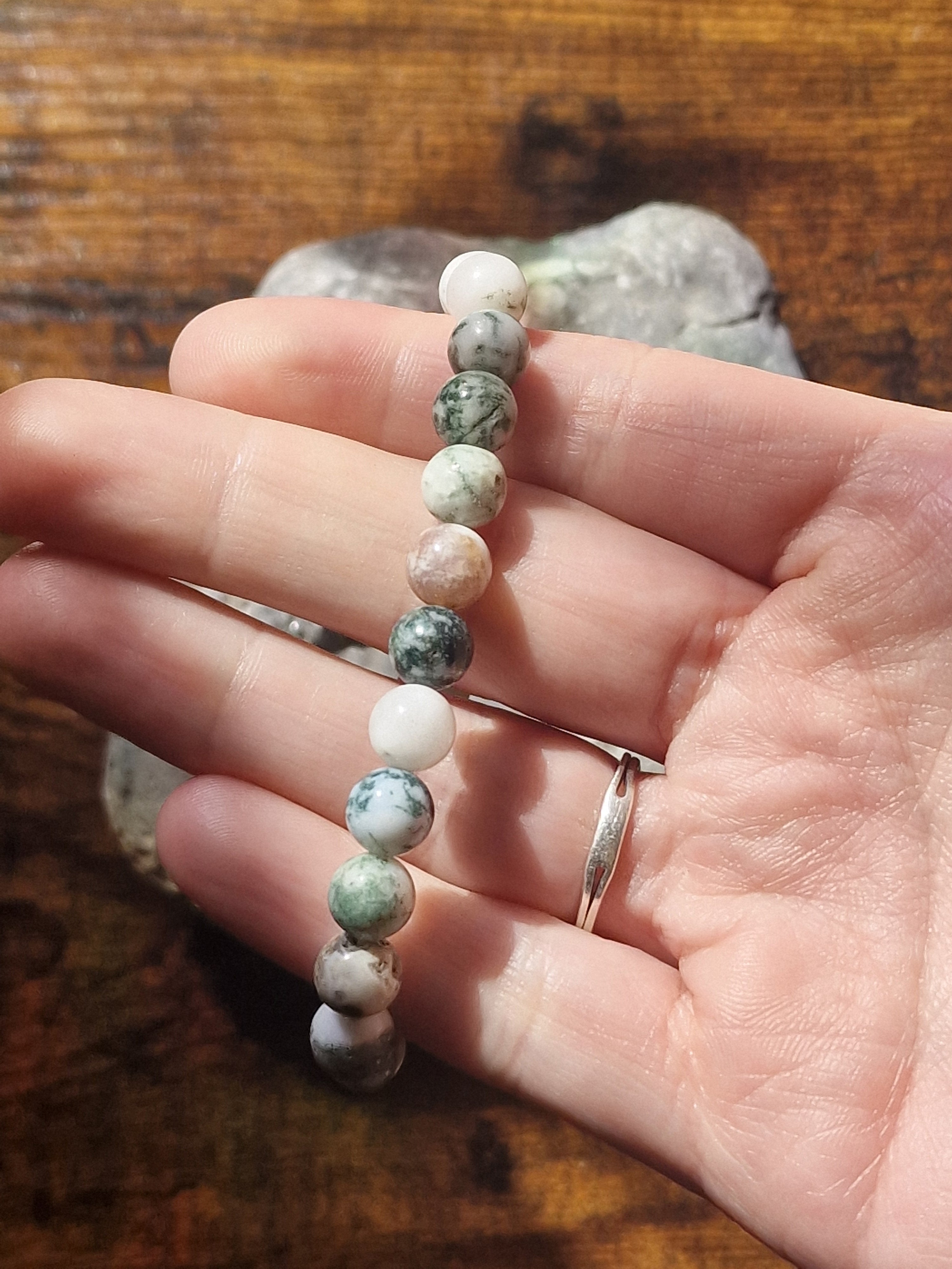 Moss Agate Bracelet ~ 8mm