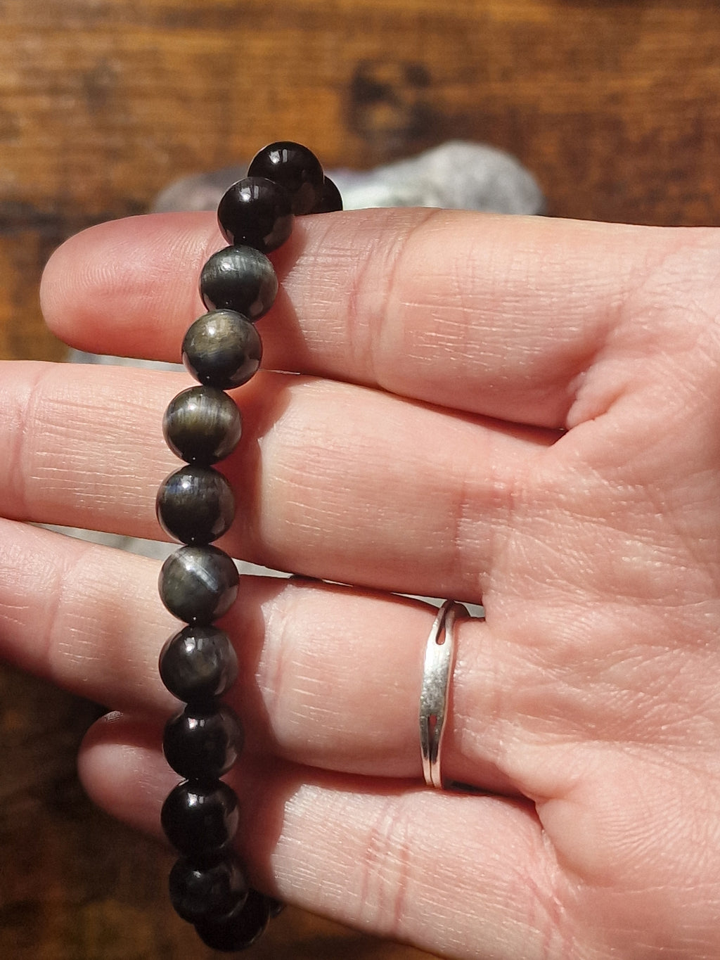 Blue Tiger's Eye Bracelet ~ 8mm