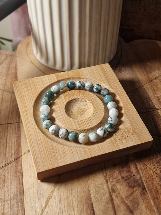 Moss Agate Crystal Bracelet – 8mm