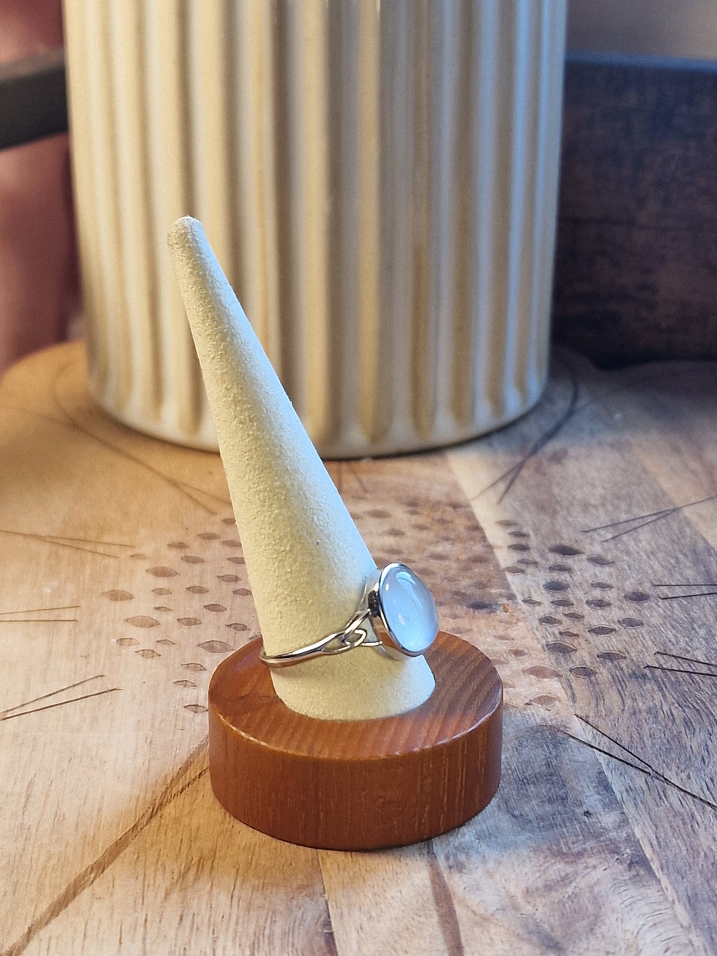 Moonstone 925 Silver Adjustable Ring