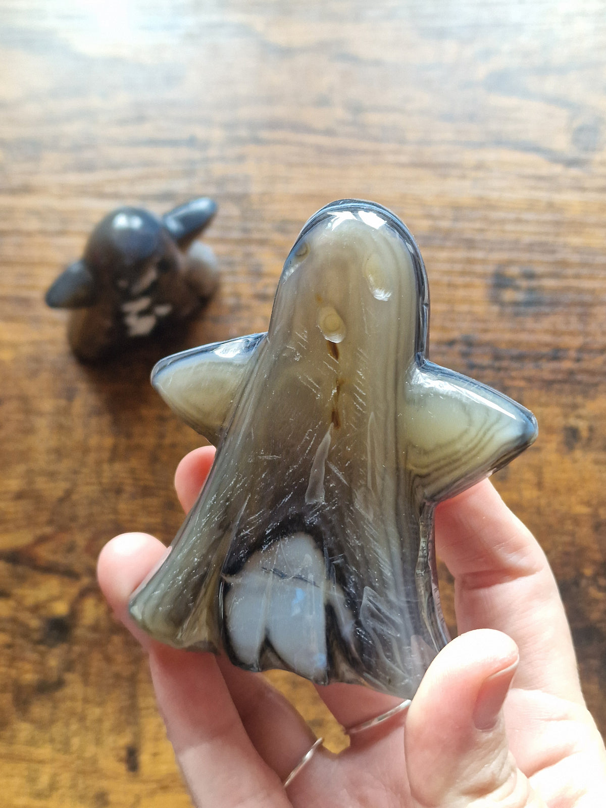 Black Agate Ghost Carvings | Pick Your Own