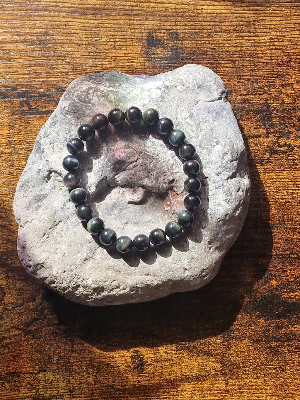 Blue Tiger's Eye Bracelet ~ 8mm