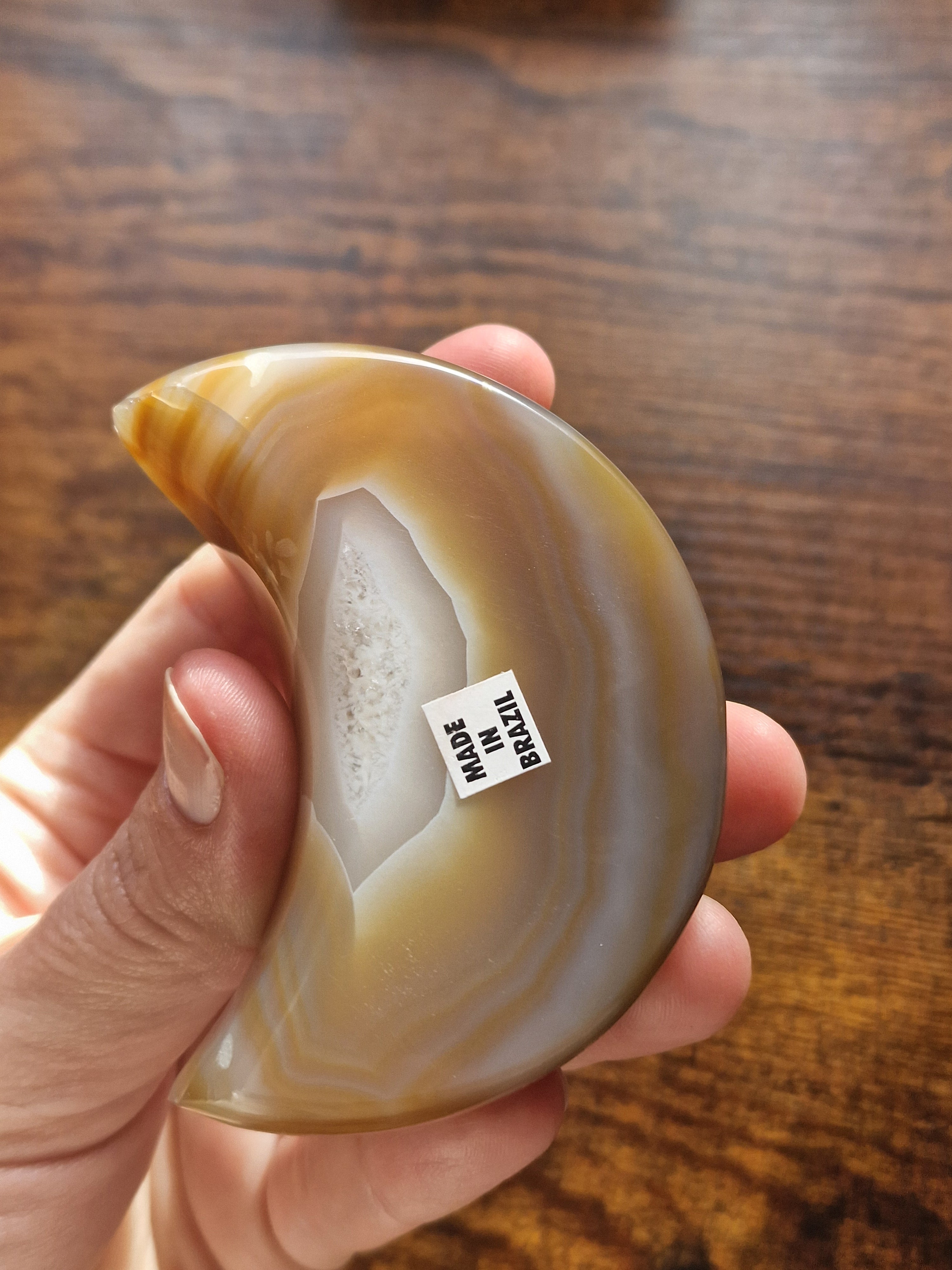 Banded Druzy Agate Moon