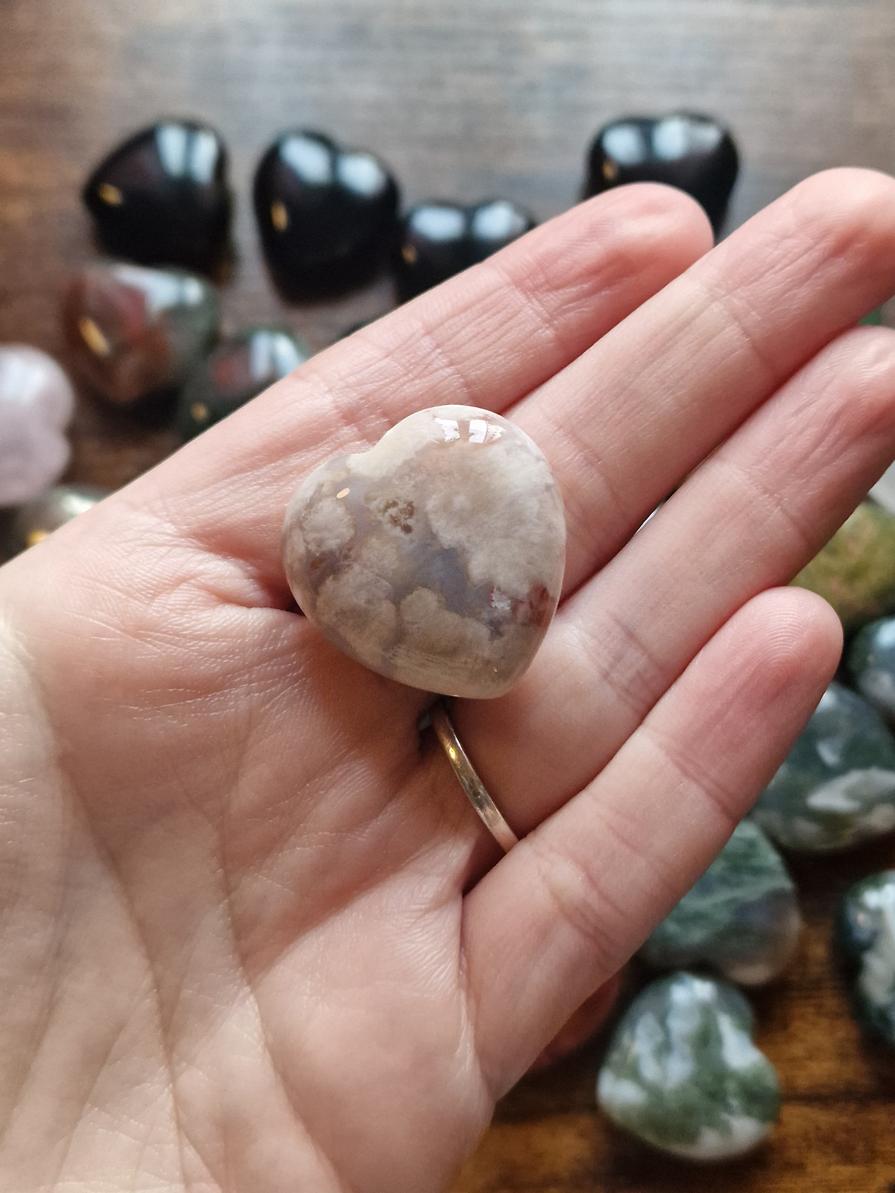 Small Crystal Heart Carvings