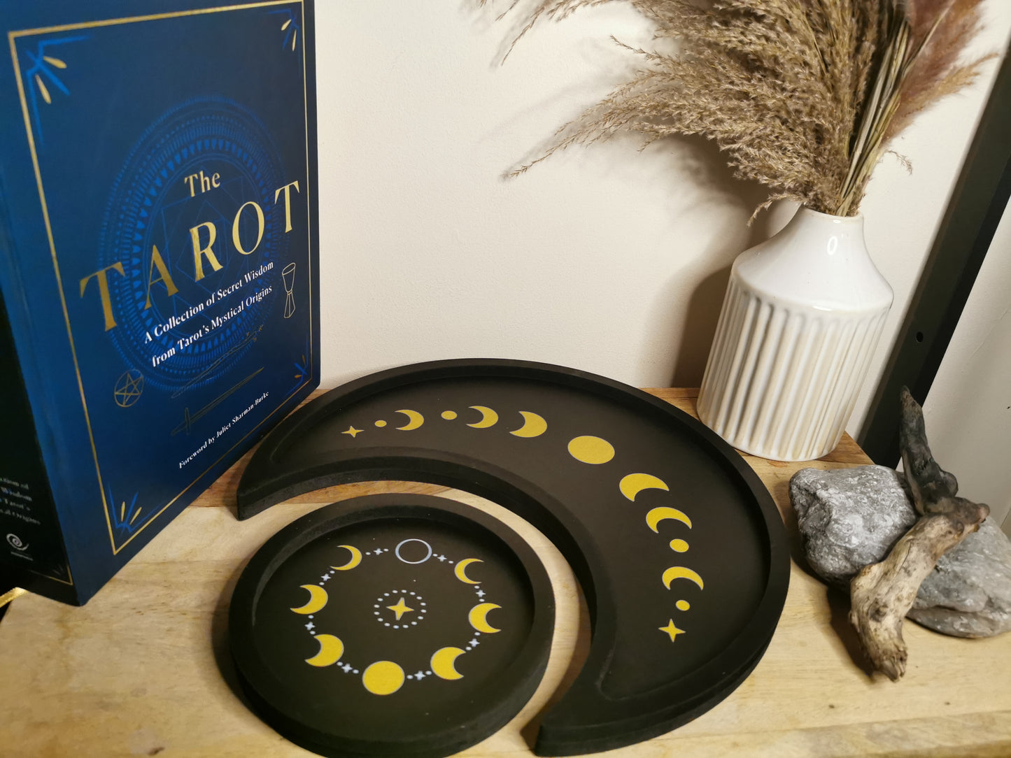 Moon Phase Wooden Trays – Set of Two