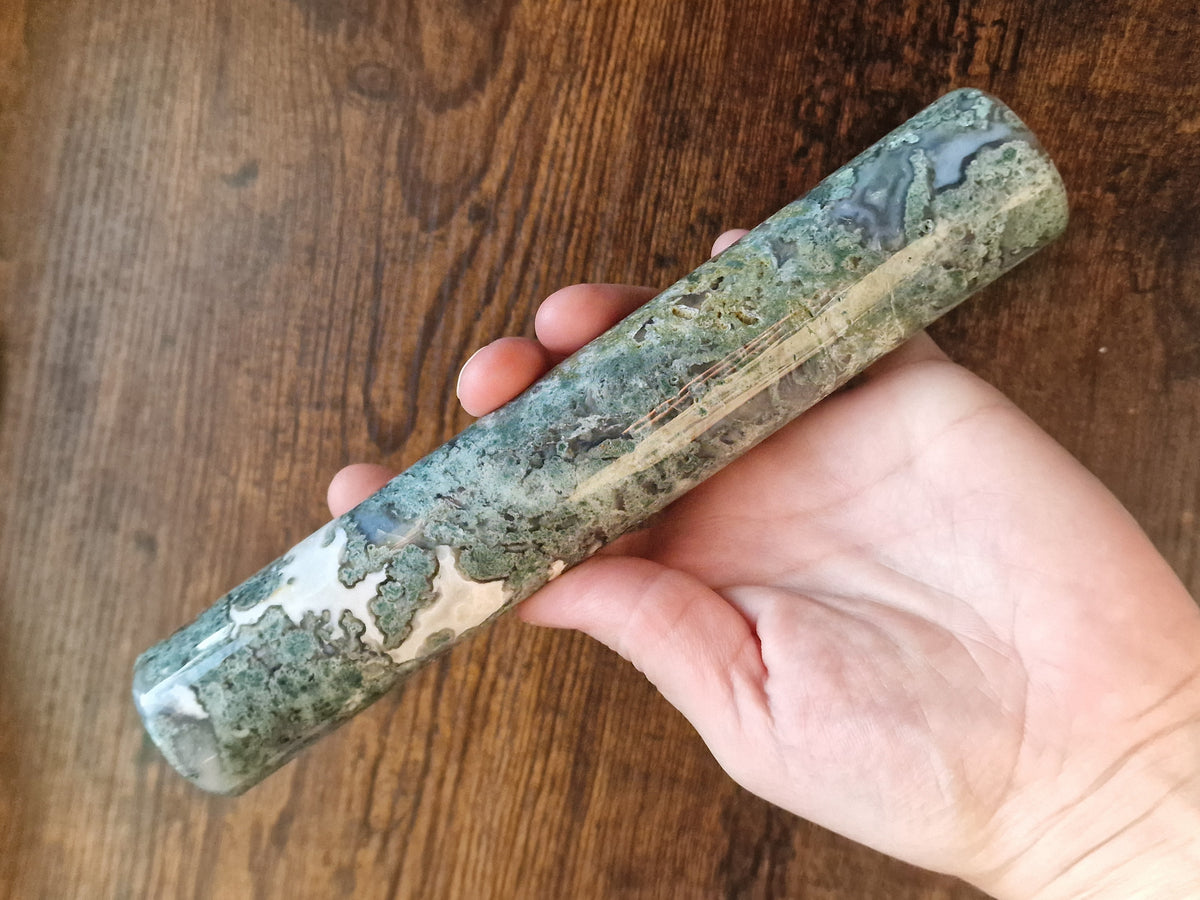Chunky Moss Agate Bracelet Holders