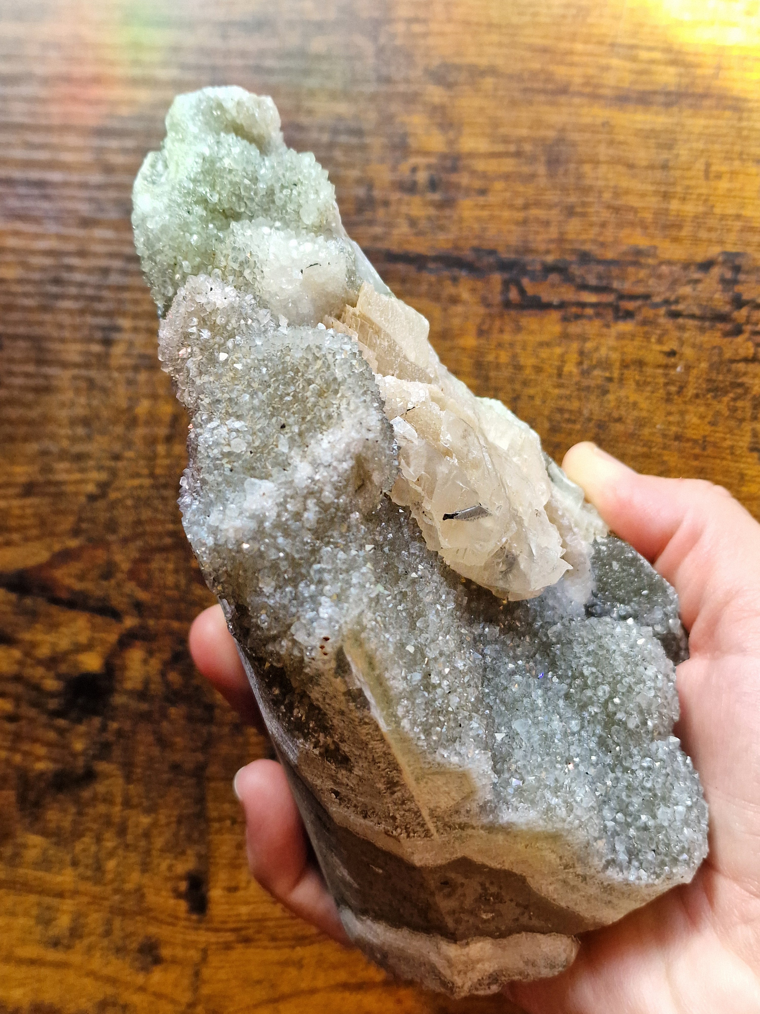 Pale Druzy Amethyst with Calcite – 1.207kg