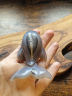 Banded Agate Whale Carving