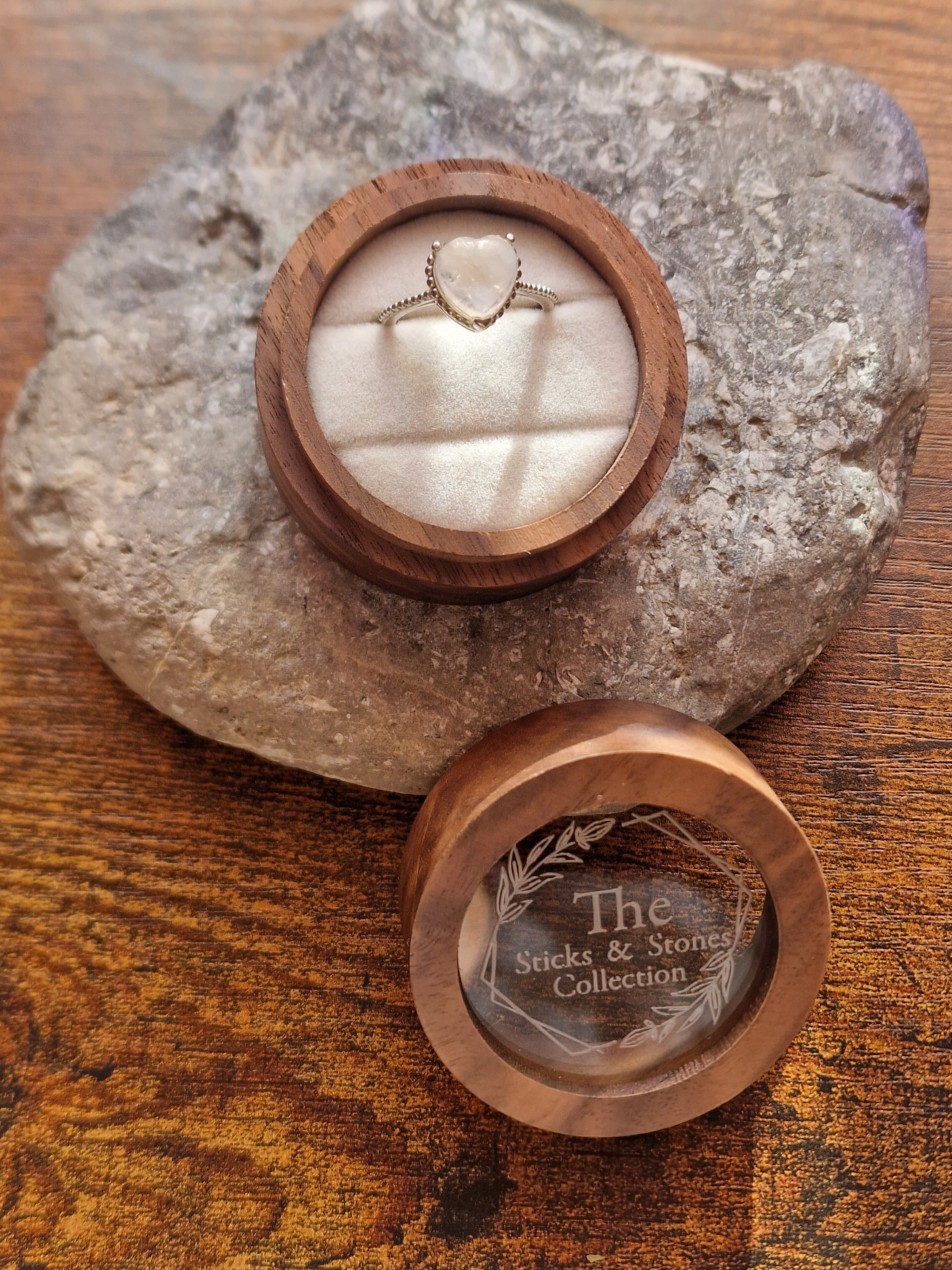 Moonstone Heart Ring