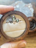 Labradorite Fleur-de-Lis Cluster Statement Ring