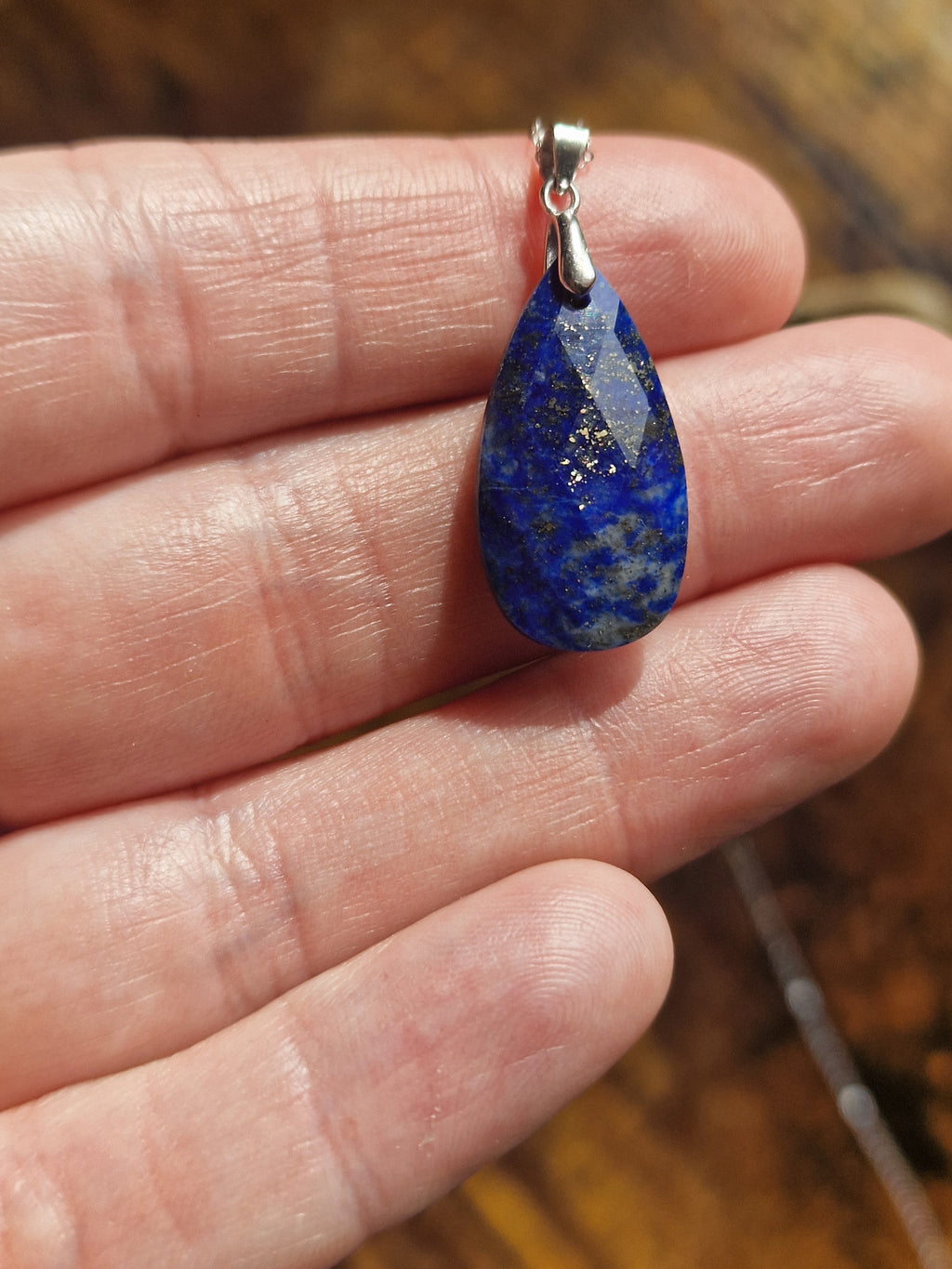 Faceted Teardrop, 925 Silver Pendants with Chain
