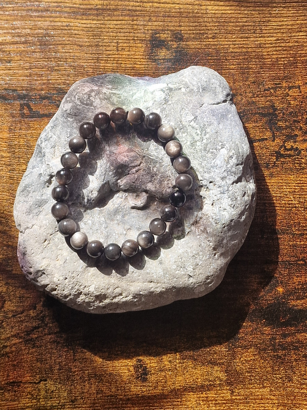 Silver Sheen Obsidian Bracelet ~ 8mm