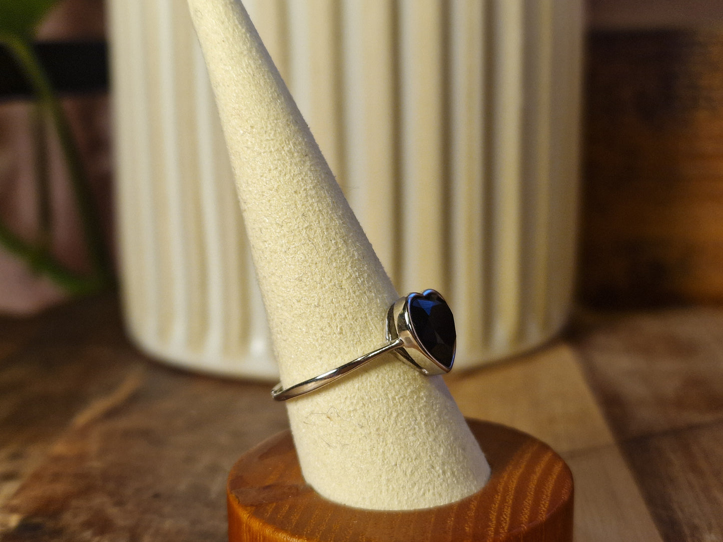 Black Obsidian 925s Adjustable Ring