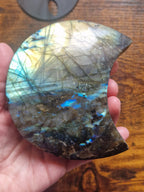 Labradorite Moon Carving on Stand