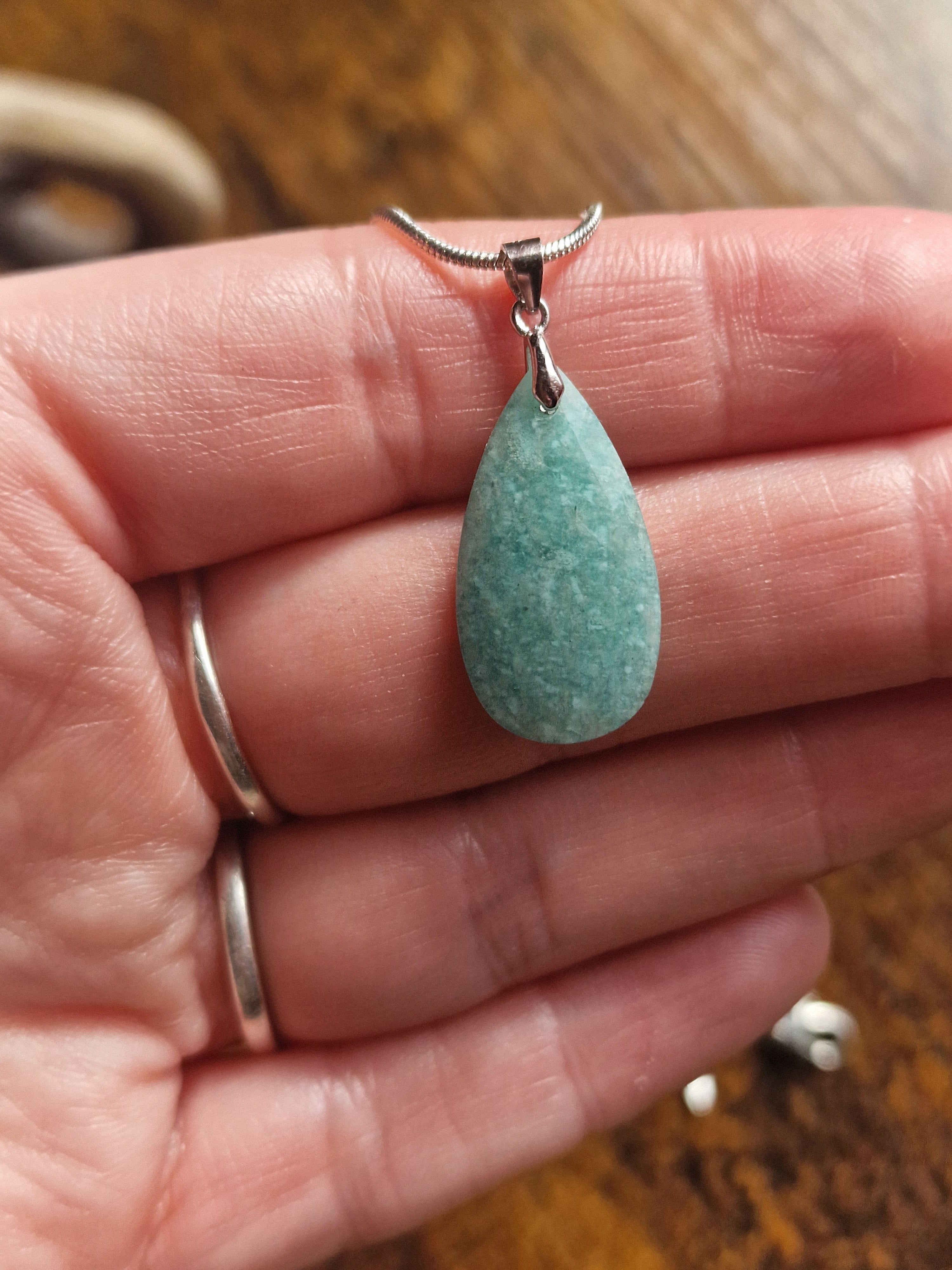 Faceted Teardrop, 925 Silver Pendants with Chain