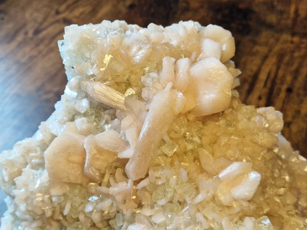 Peach Stilbite & Apophyllite Statement Mineral Specimen
