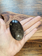 Silver Sheen Obsidian palm stones