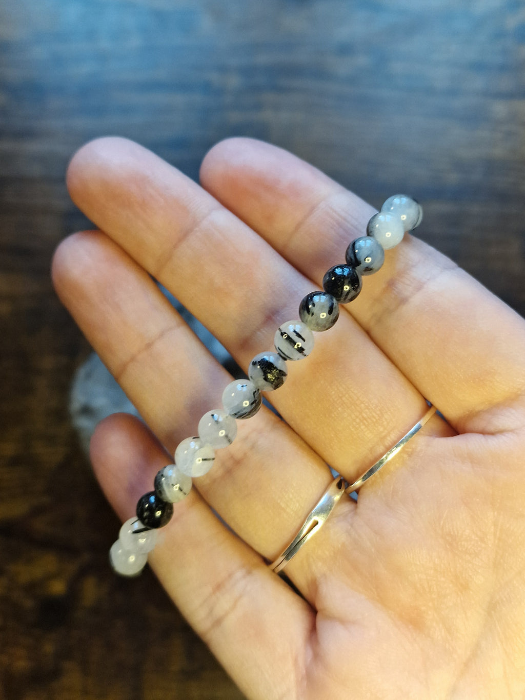 Tourmalinated Quartz Bracelet ~ 6mm