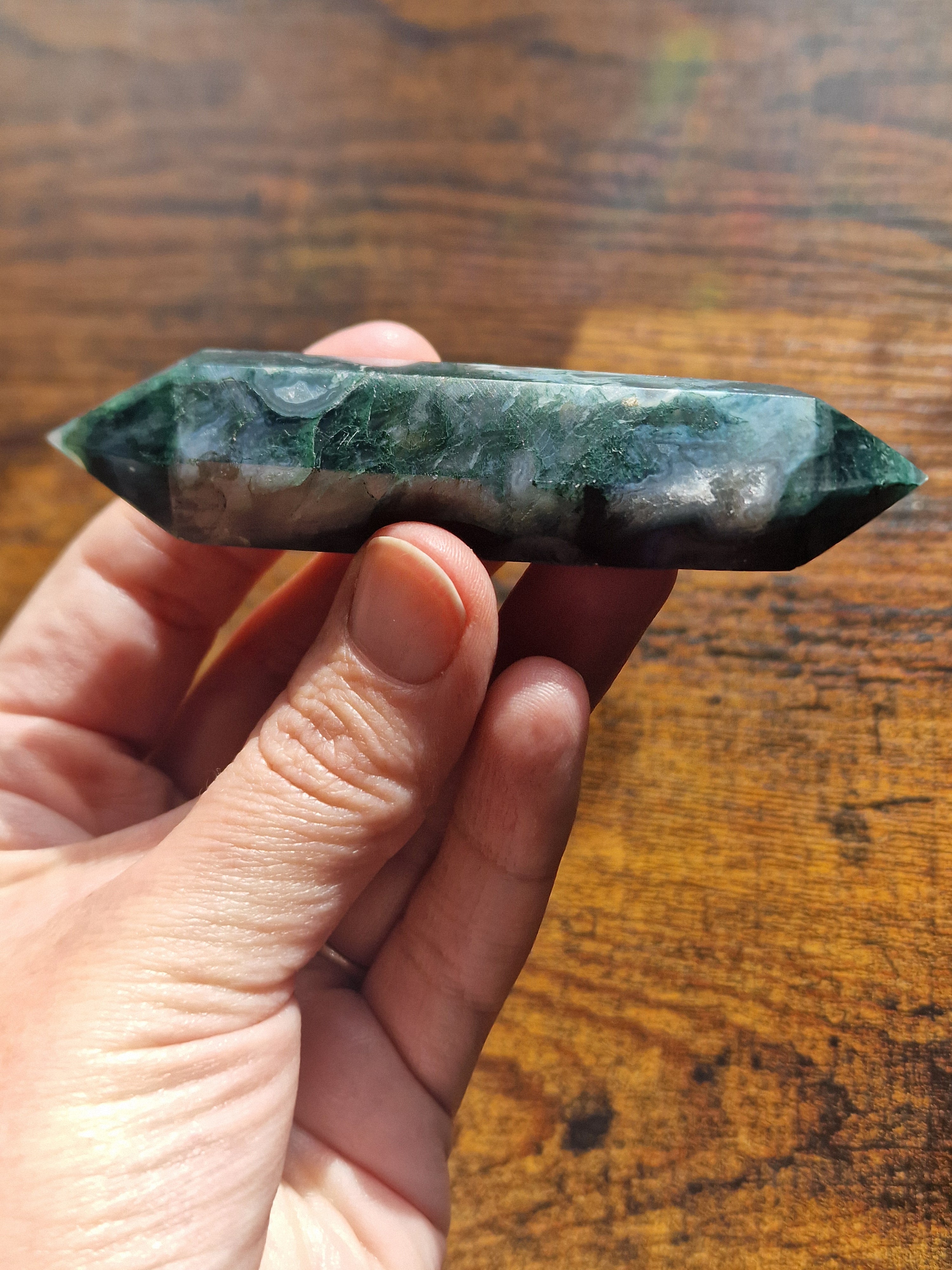 Moss Agate Double Terminated Point