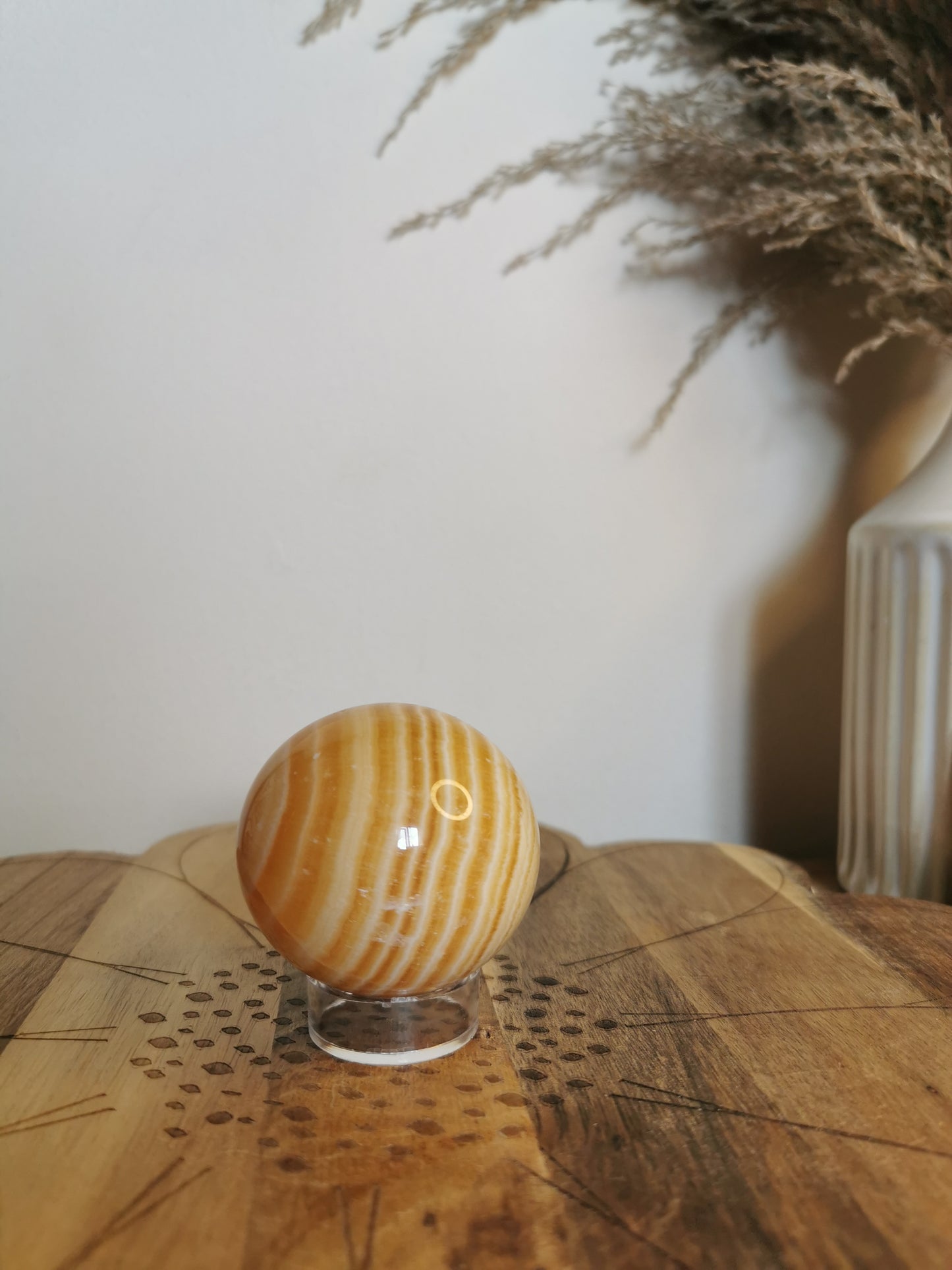 Orange Banded Calcite Sphere