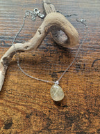 Golden Rutilated Quartz Oval, 925 Silver Pendant with Chain