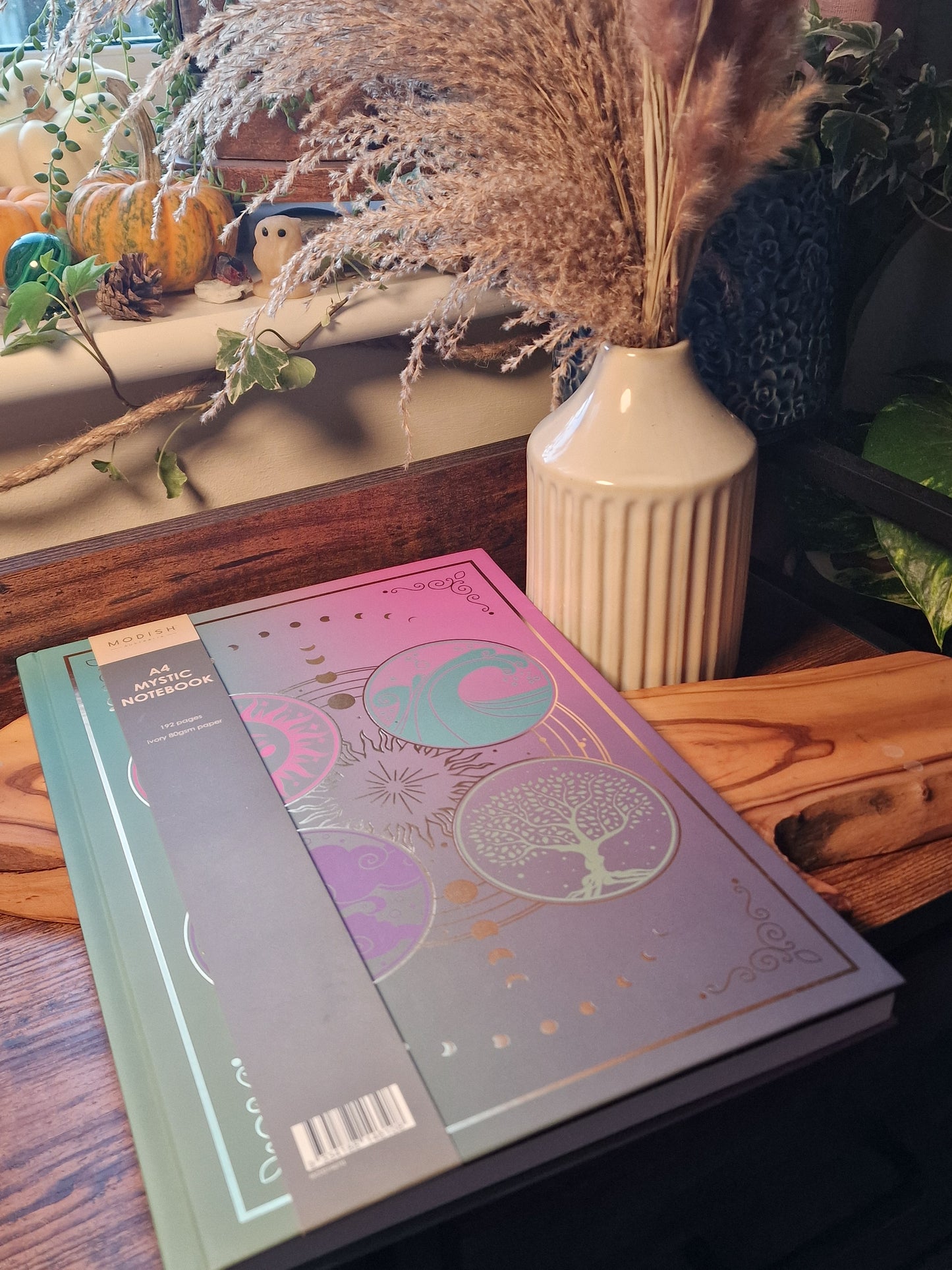 Mystic A4 Notebook ~ Moon Phases & Sacred Symbols