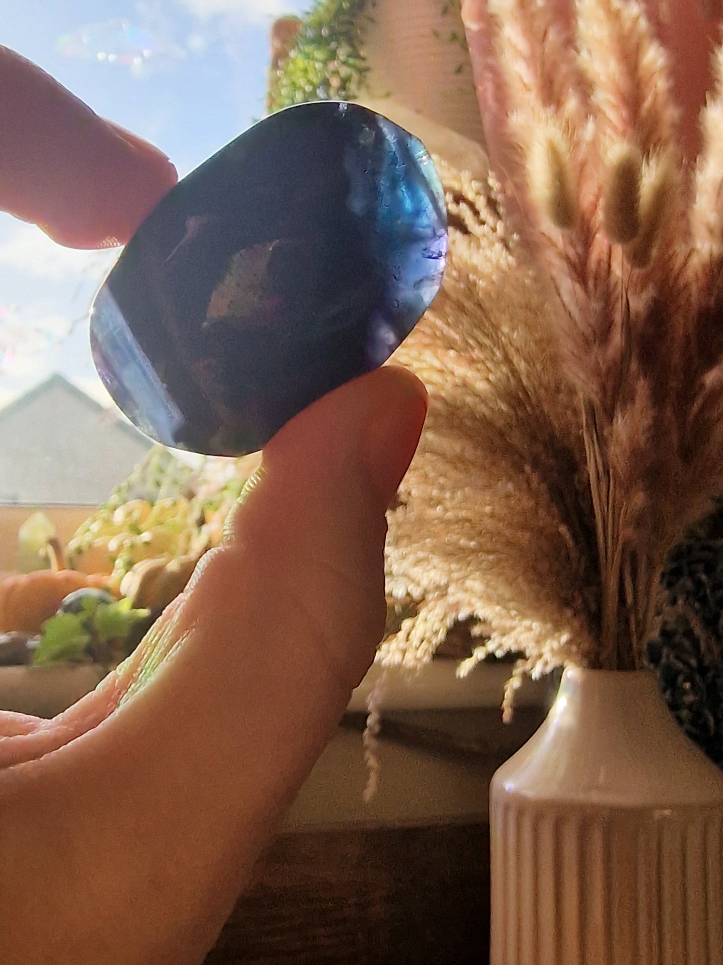 Black Rose Fluorite ~ Palms & Hearts