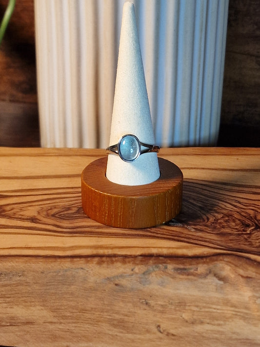 Aquamarine 925 Silver Adjustable Ring