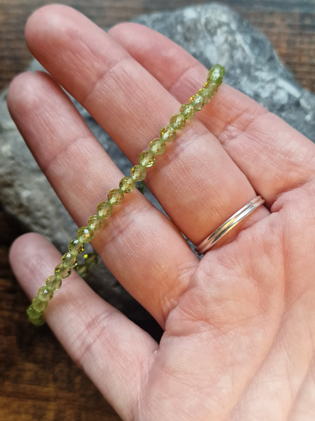 Faceted Peridot Bracelet ~ 4mm