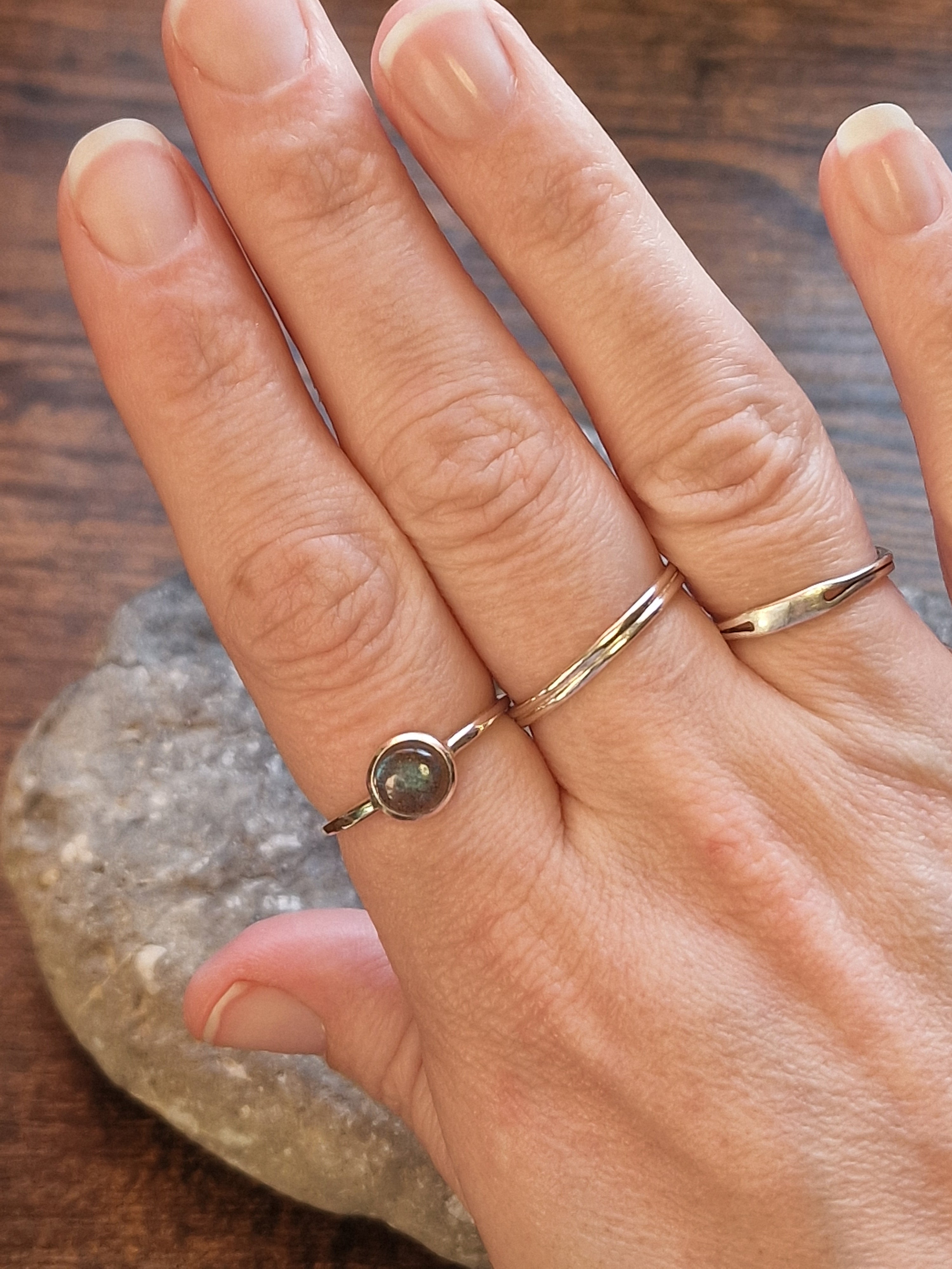 Bridget Simple Round Labradorite Ring