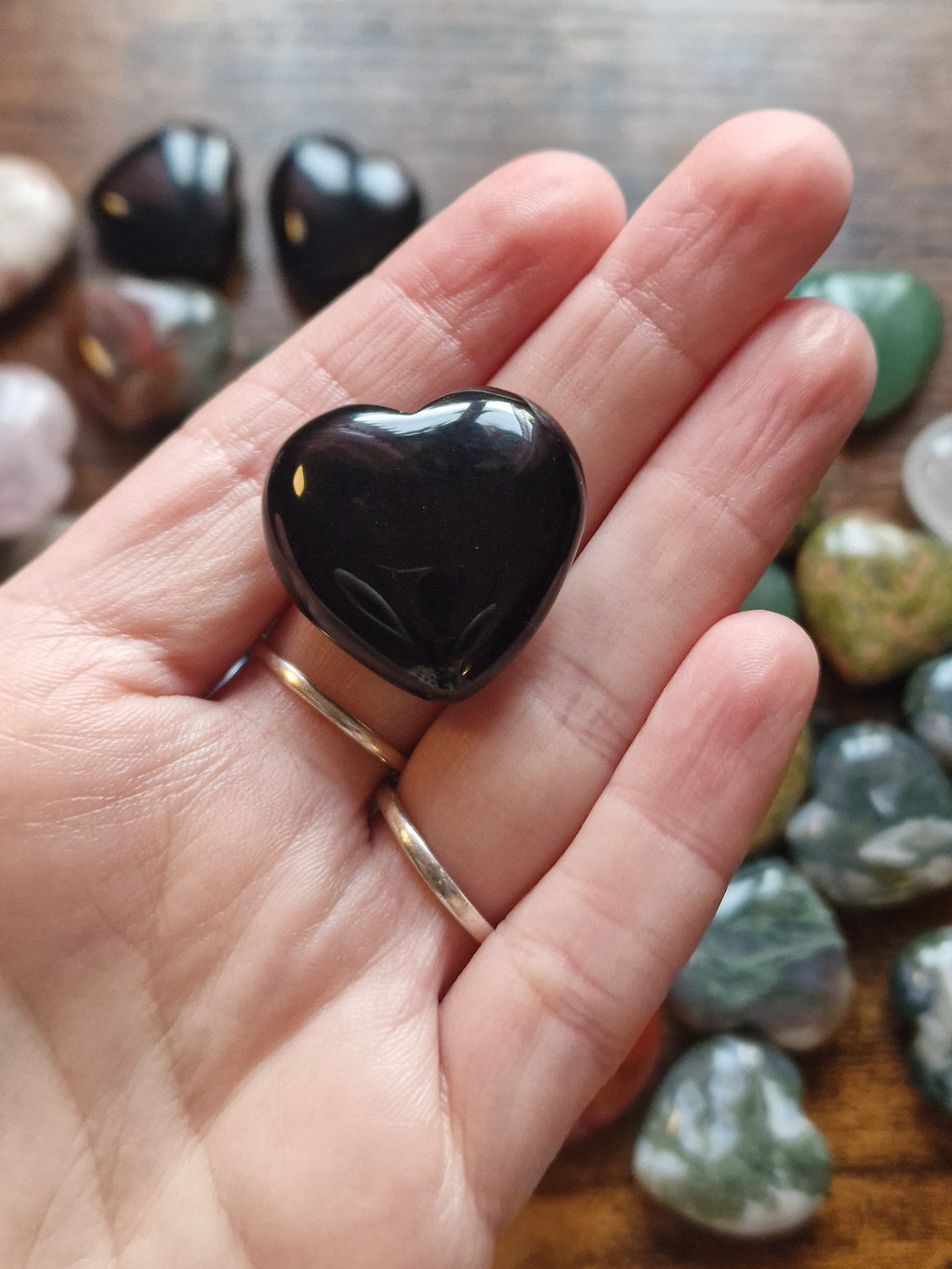 Small Crystal Heart Carvings