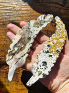 Ocean Jasper Feather Carving