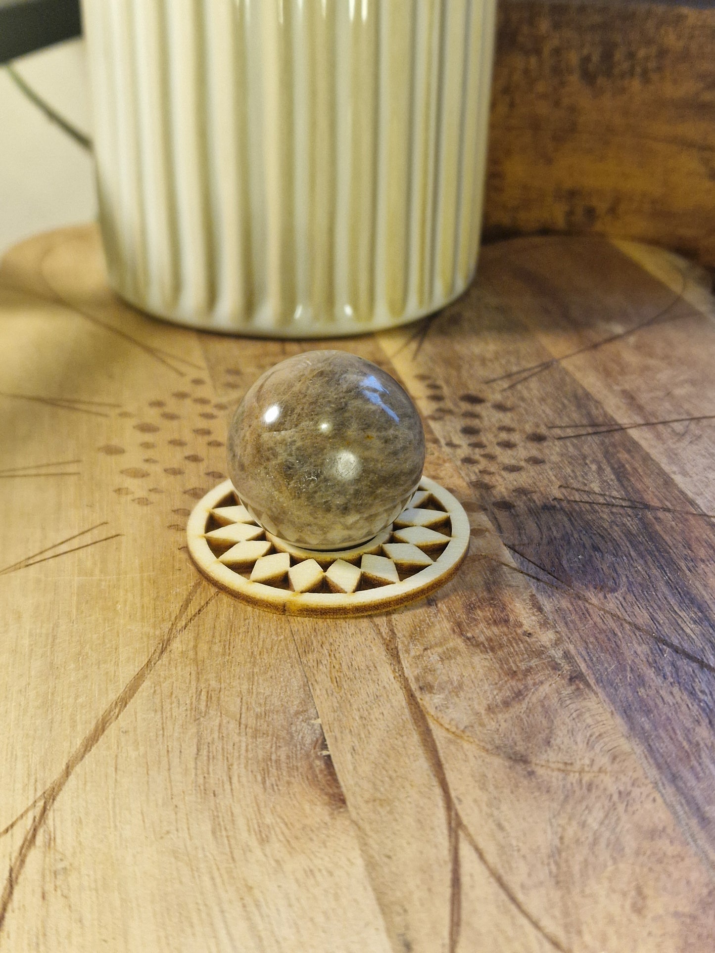 Black moonstone spheres