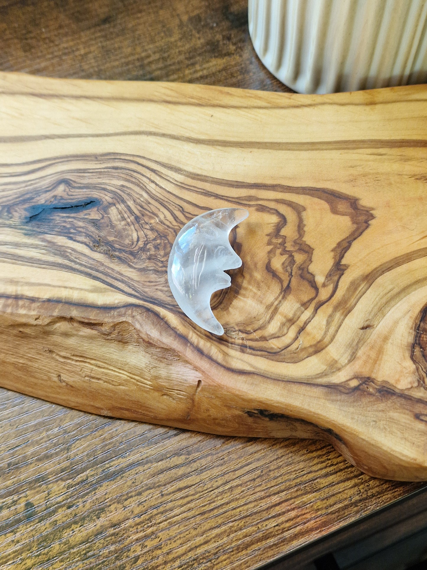 Rose Quartz & Clear Quartz Moons