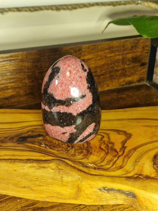 Rhodonite Freeform ~ Half Raw, Half Polished