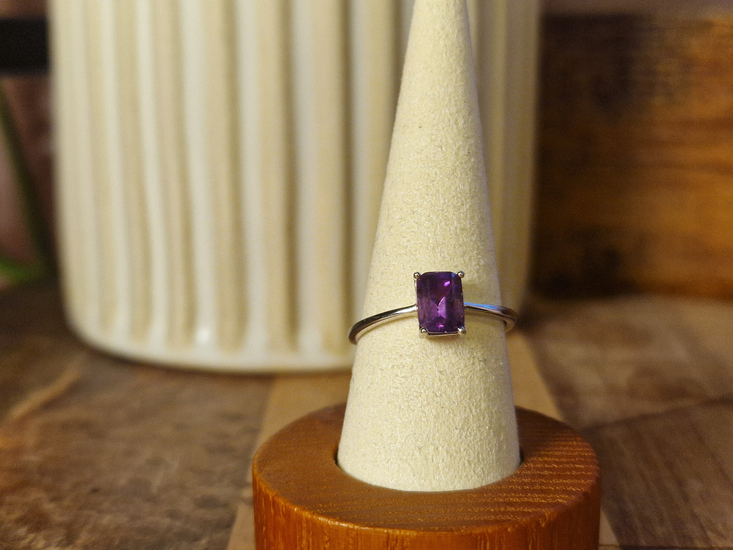 Amethyst 925s Adjustable Ring smaller