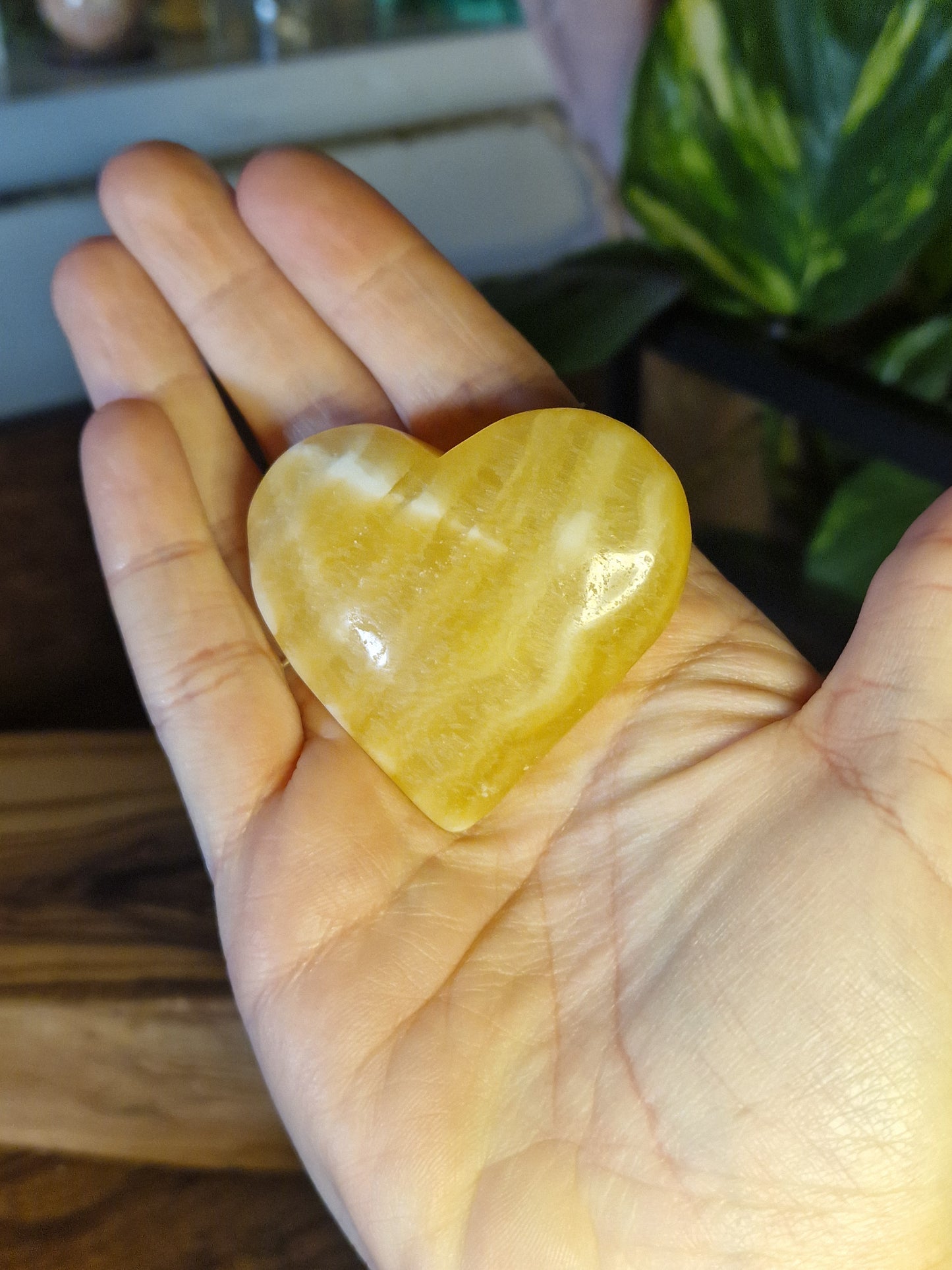 Orange Calcite ~ Heart or Palm Stone