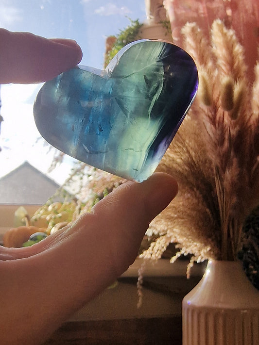 Black Rose Fluorite ~ Palms & Hearts