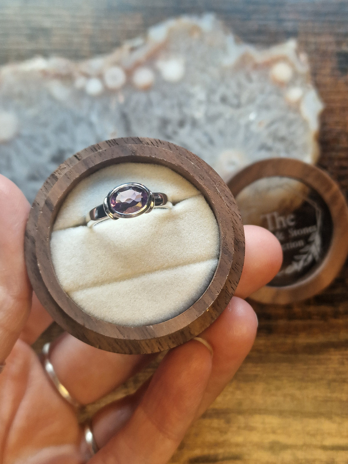 Amethyst Oval Faceted Shoulder Detail Ring