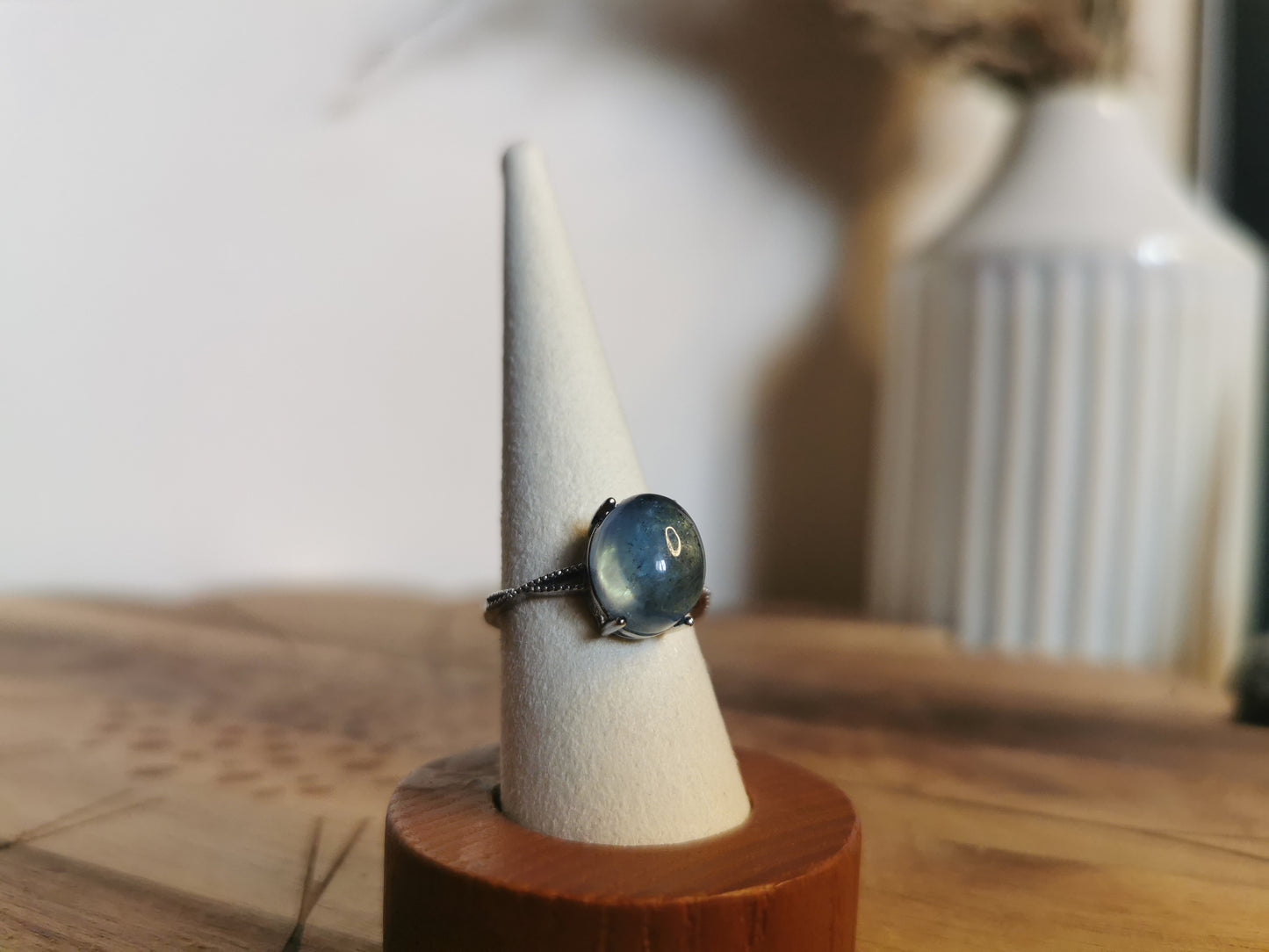 Aquamarine 925 Sterling Silver Ring (Adjustable)🌊