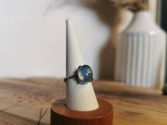 Aquamarine 925 Sterling Silver Ring (Adjustable)🌊