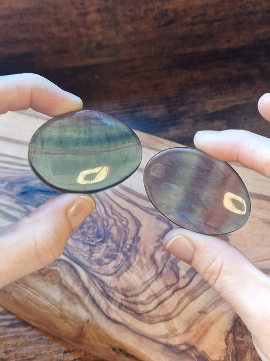 Banded Fluorite Palm Stone