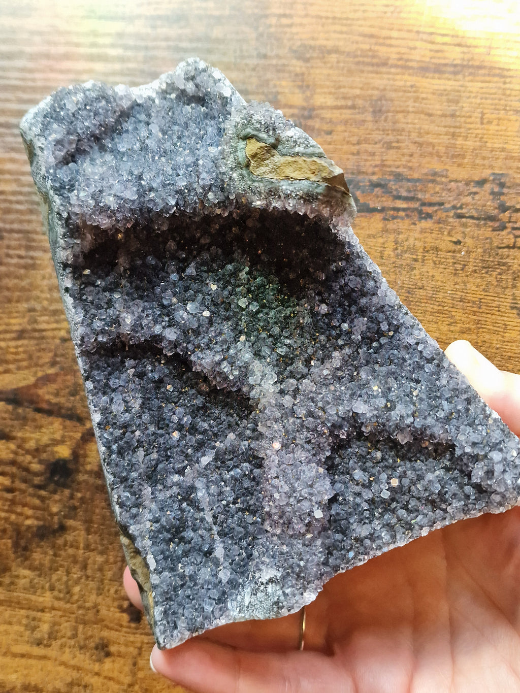 Dark Druzy Amethyst Cluster - 1,394g