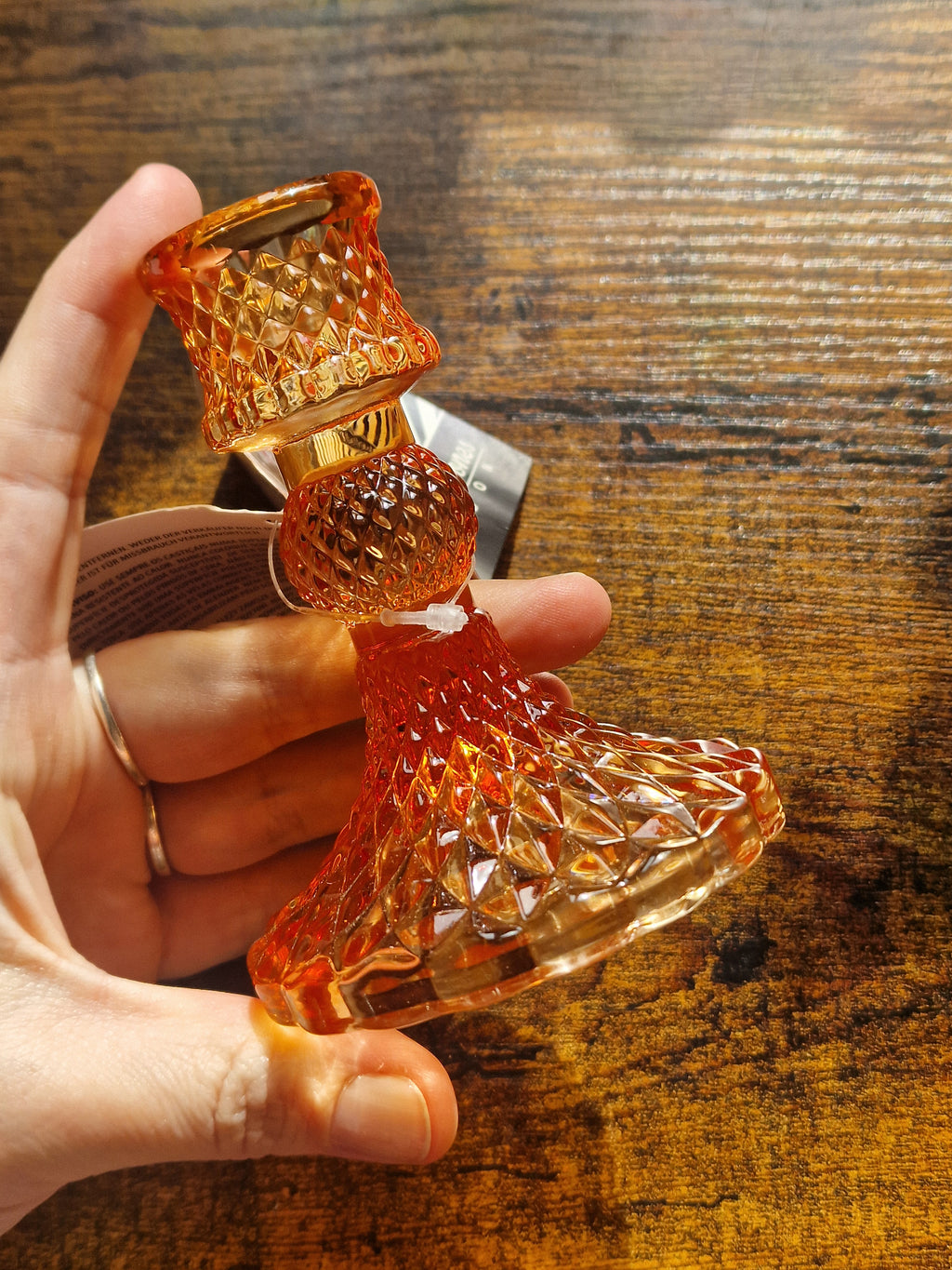 Coloured Glass Taper Candle Holder