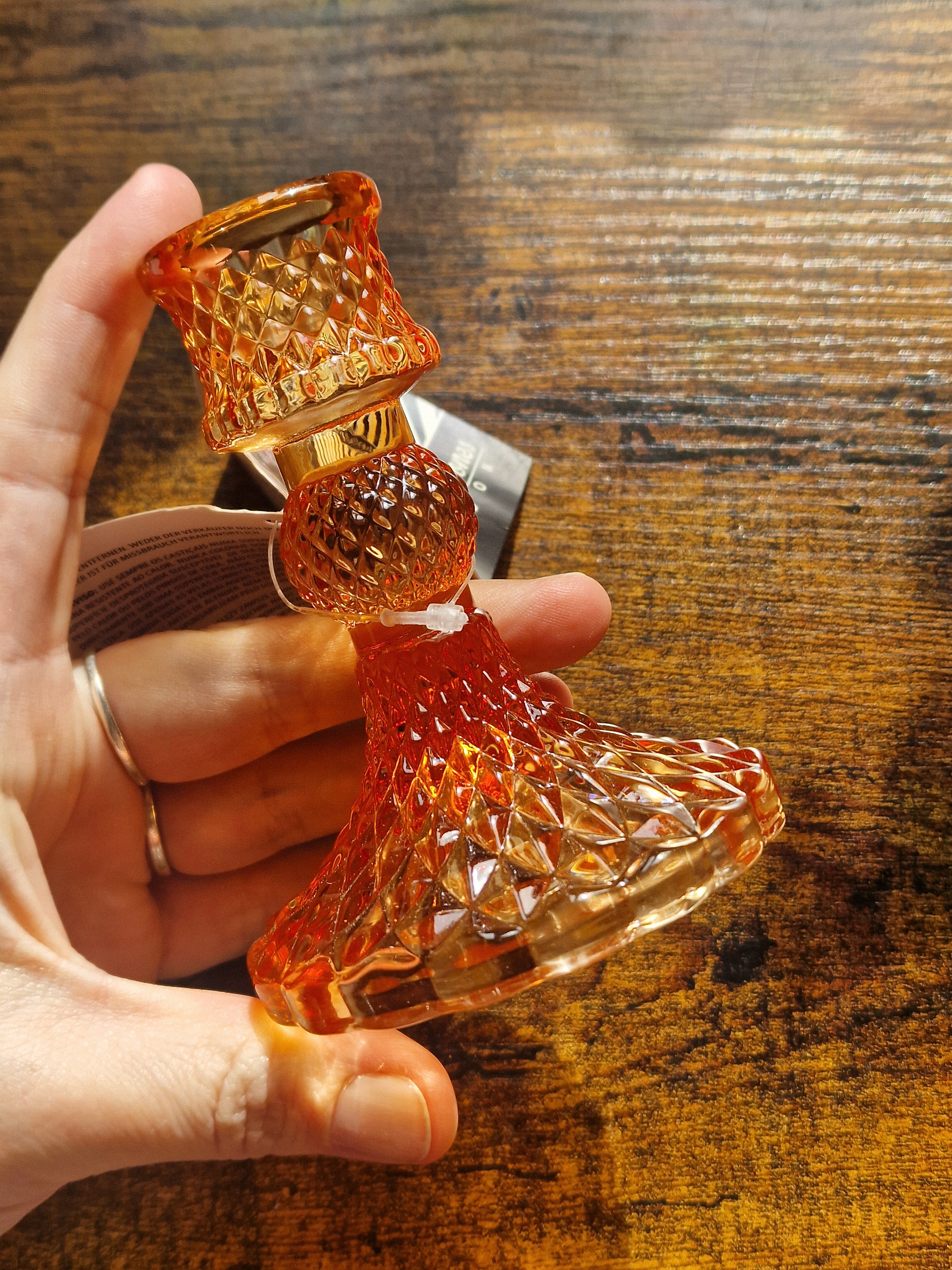 Coloured Glass Taper Candle Holder