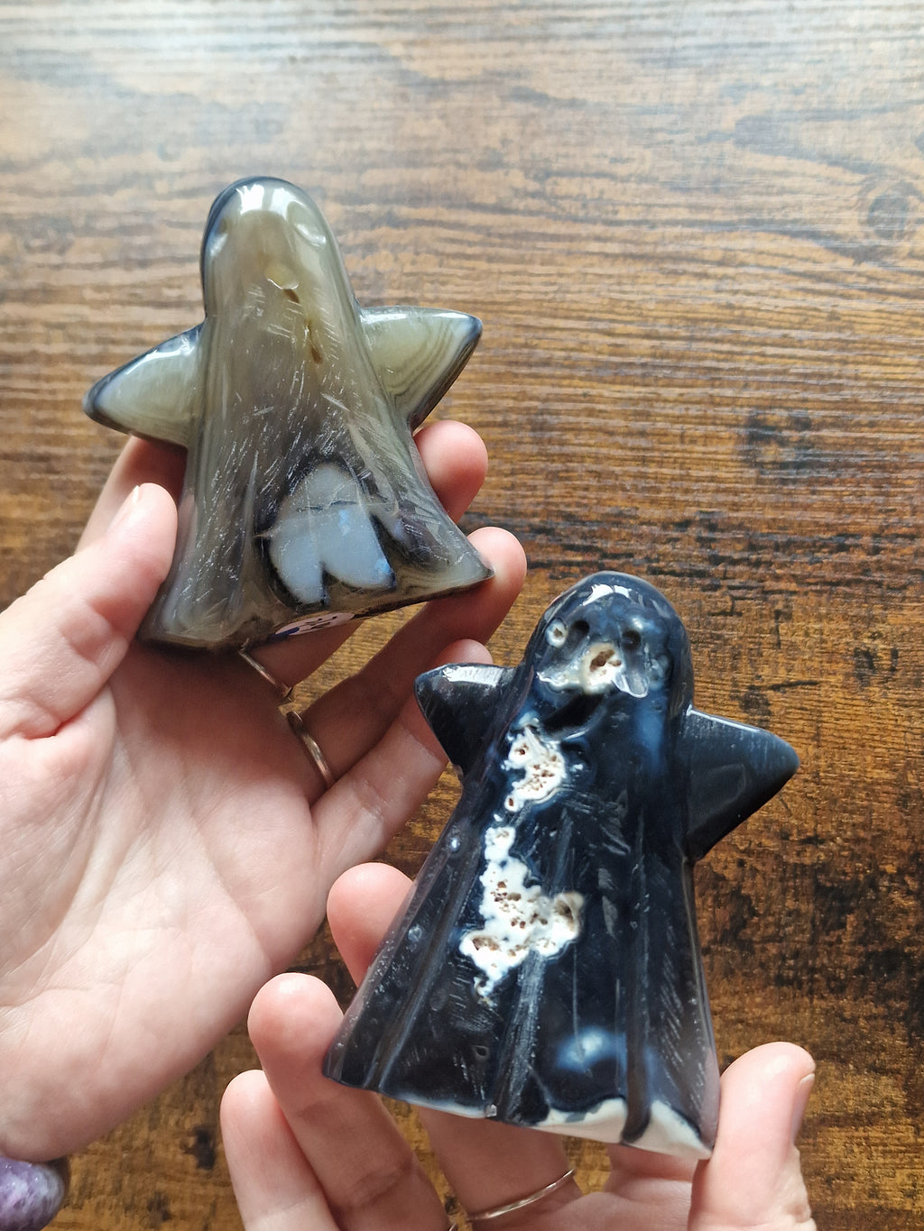 Black Agate Ghost Carvings | Pick Your Own