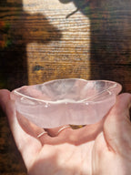Rose Quartz Flower Offering Dish