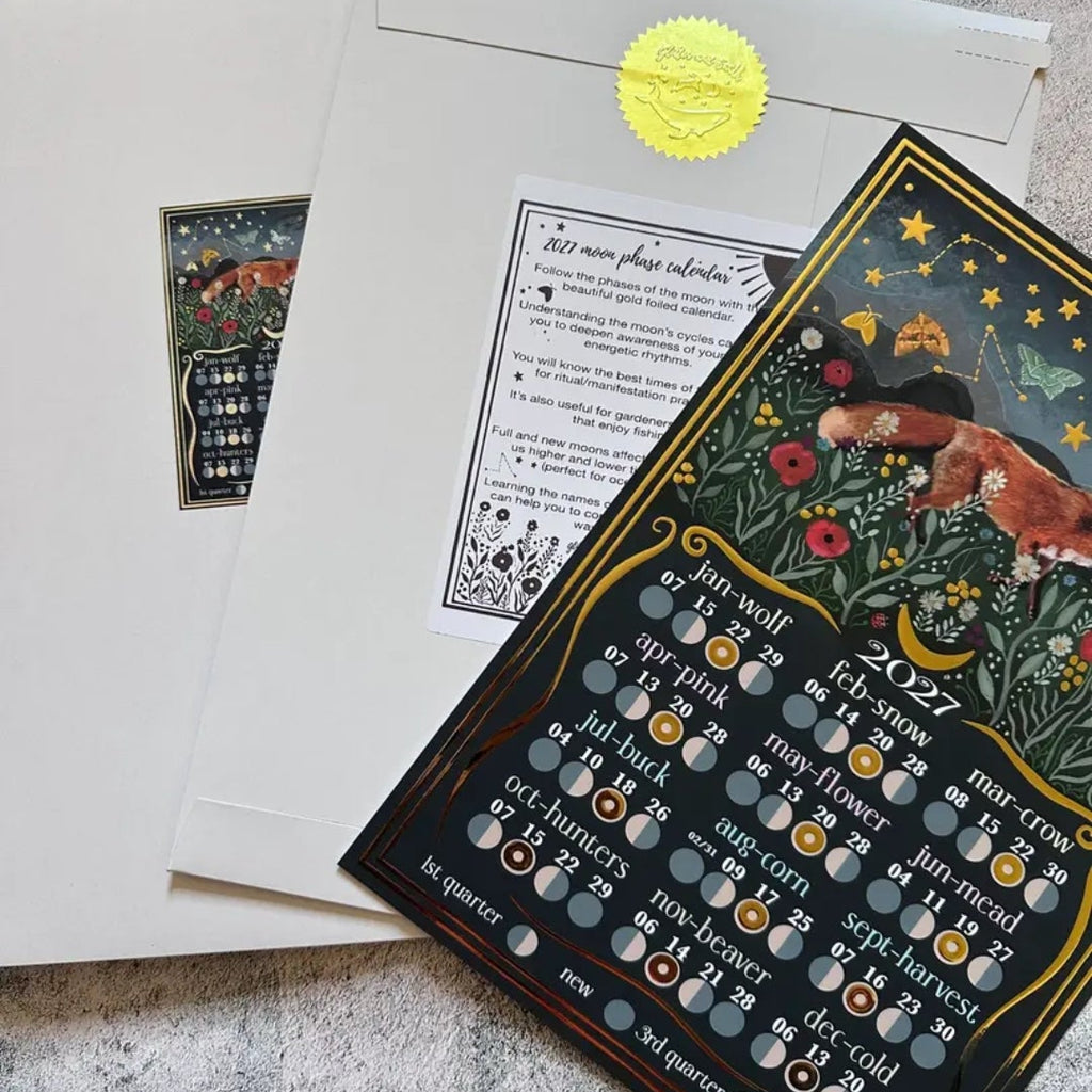 2027 Moon Calendar A4 Print