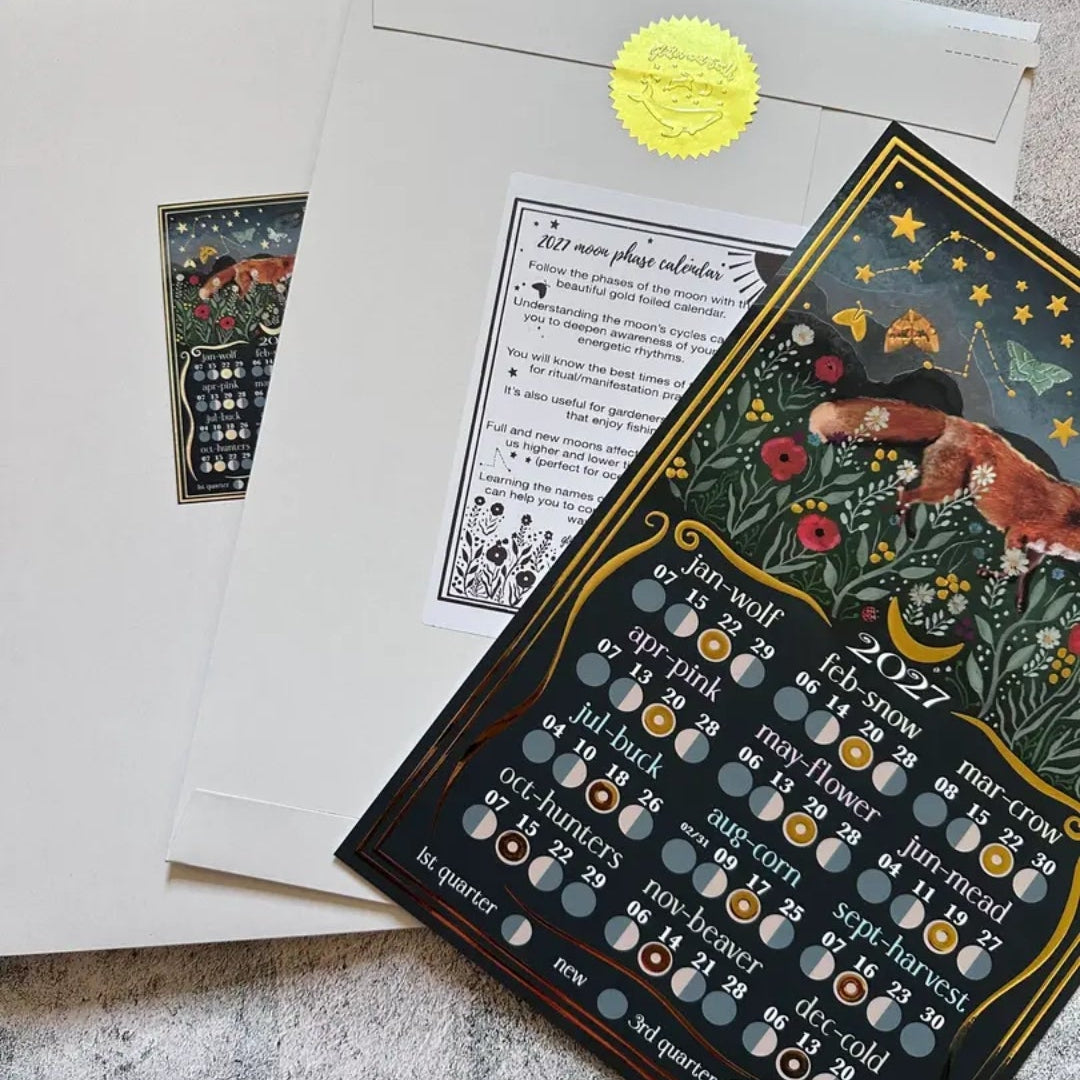 2027 Moon Calendar A4 Print