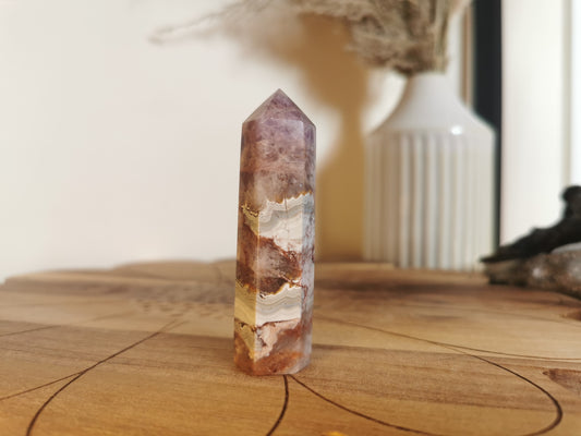 Amethyst and Crazy Lace Agate Tower